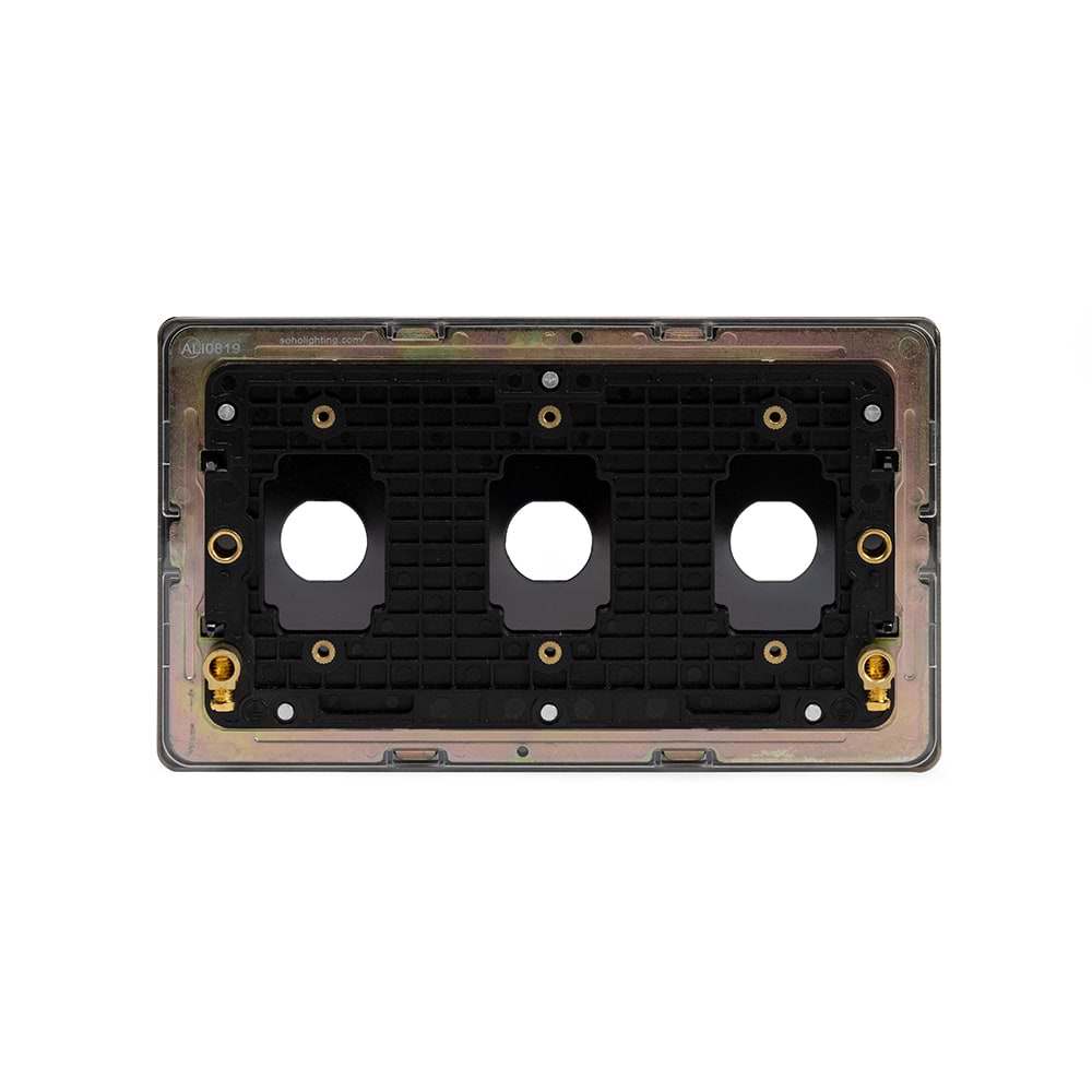 The Charterhouse Collection 3 Gang LT3 Toggle Plate ONLY Antique Brass