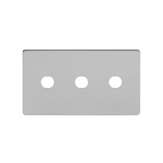 The Lombard Collection Brushed Chrome 3 Gang LT3 Toggle Plate ONLY
