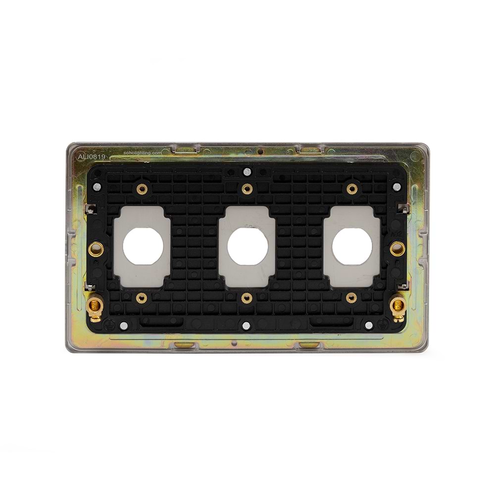 The Lombard Collection Brushed Chrome 3 Gang LT3 Toggle Plate ONLY