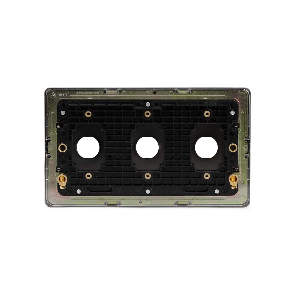 The Connaught Collection Black Nickel 3 Gang LT3 Toggle Plate ONLY