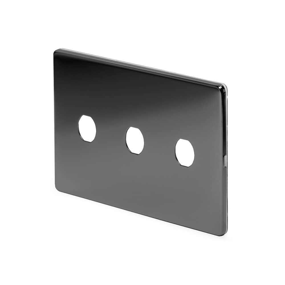 The Connaught Collection Black Nickel 3 Gang LT3 Toggle Plate ONLY