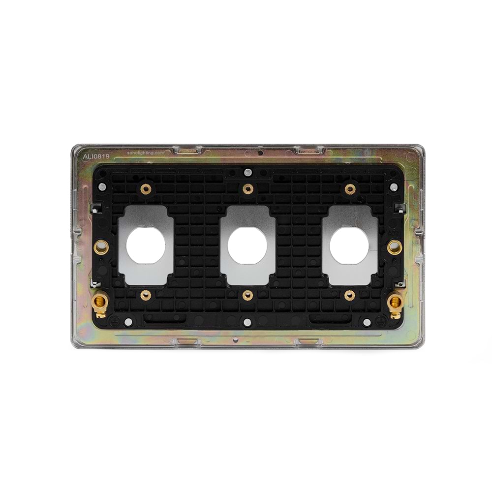 The Finsbury Collection Polished Chrome 3 Gang LT3 Toggle Plate ONLY