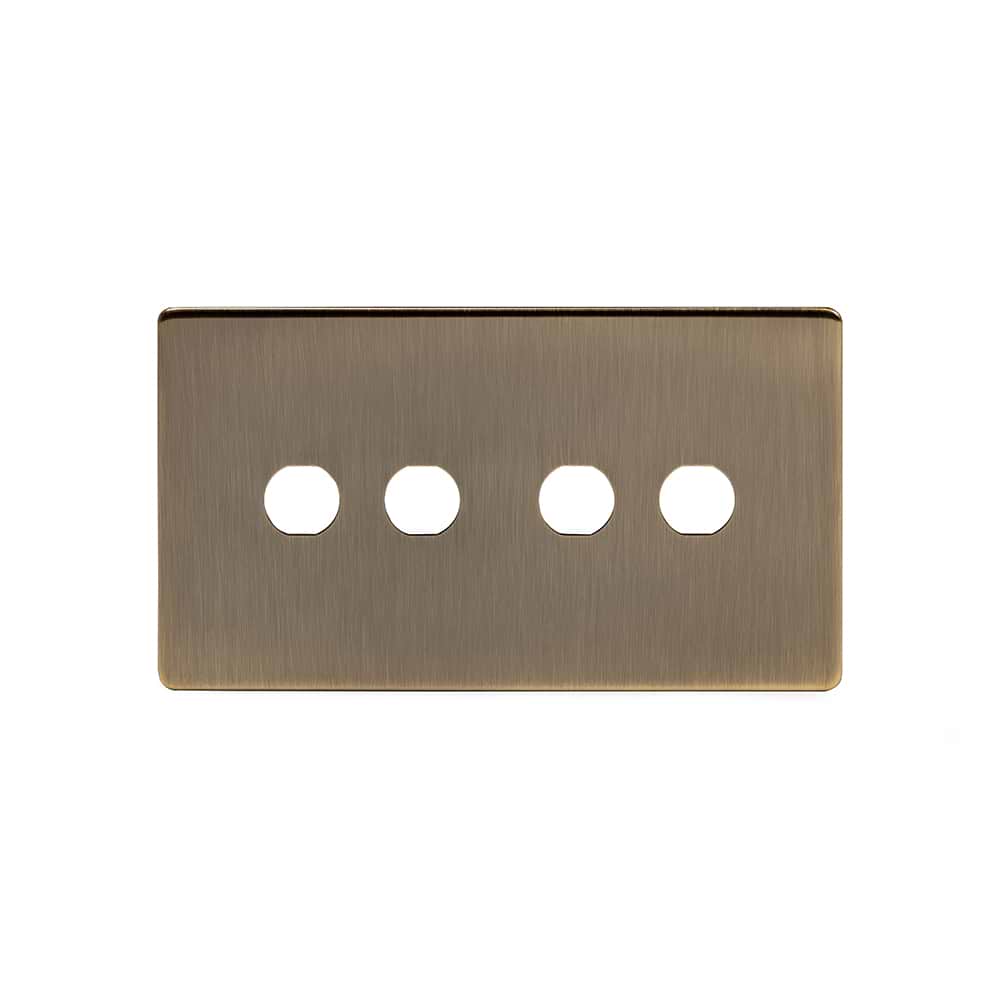 The Charterhouse Collection 4 Gang LT3 Toggle Plate ONLY Antique Brass