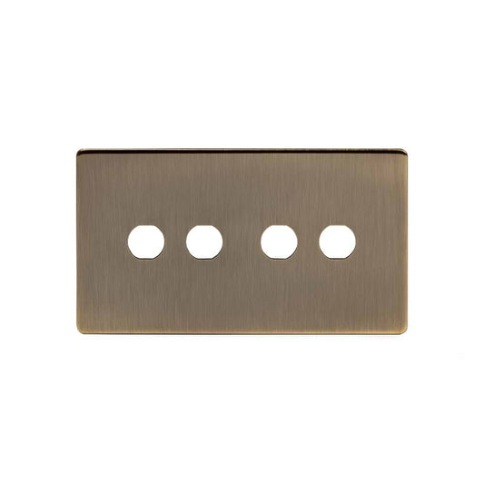 The Charterhouse Collection 4 Gang LT3 Toggle Plate ONLY Antique Brass