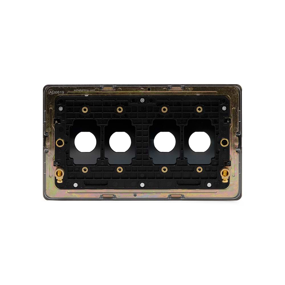 The Charterhouse Collection 4 Gang LT3 Toggle Plate ONLY Antique Brass