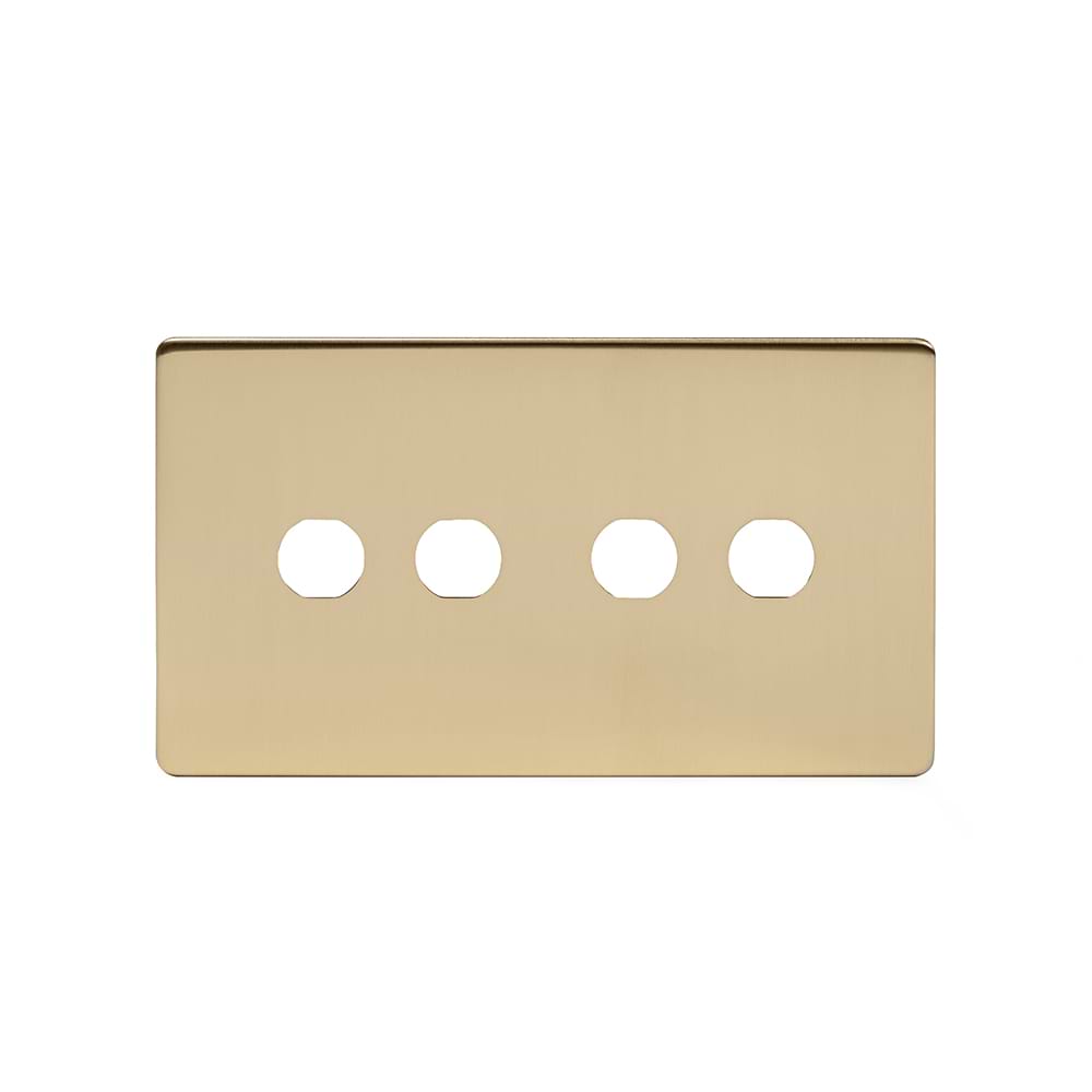 The Savoy Collection Brushed Brass 4 Gang LT3 Toggle Plate ONLY