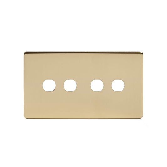 The Savoy Collection Brushed Brass 4 Gang LT3 Toggle Plate ONLY