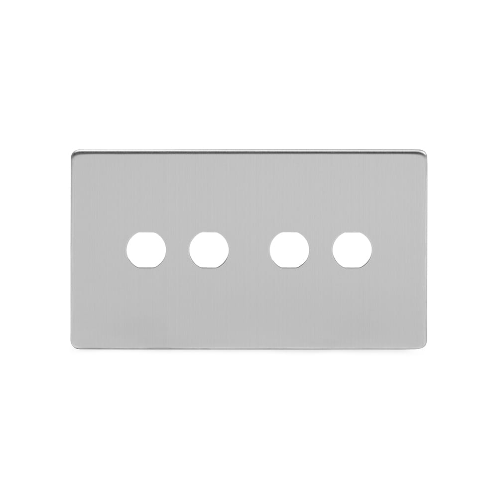 The Lombard Collection Brushed Chrome 4 Gang LT3 Toggle Plate ONLY