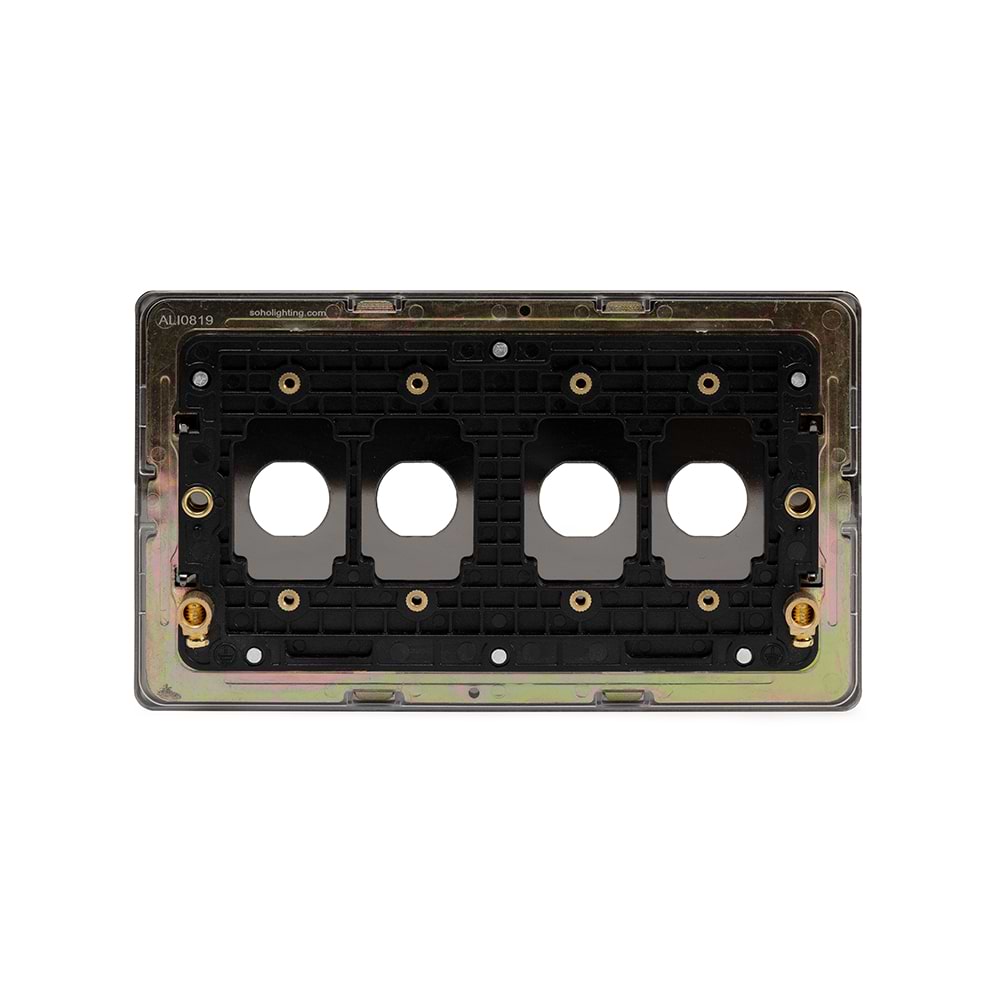 The Connaught Collection Black Nickel 4 Gang LT3 Toggle Plate ONLY
