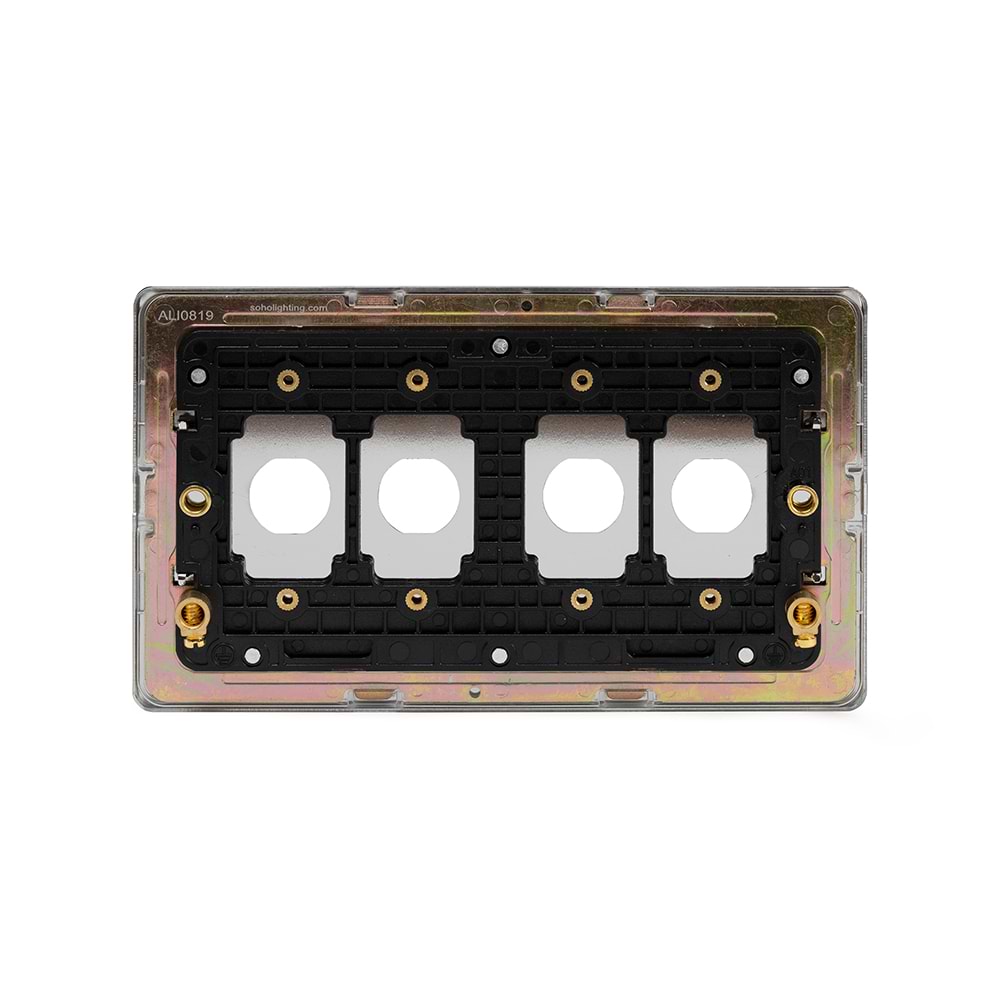 The Finsbury Collection Polished Chrome 4 Gang LT3 Toggle Plate ONLY