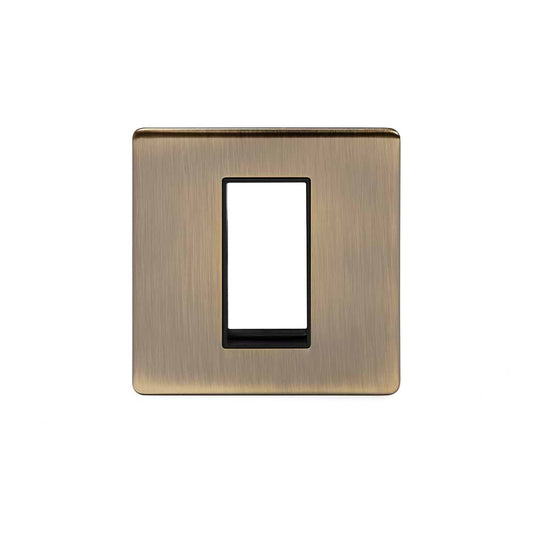 The Charterhouse Collection 1 x25mm EM-Euro Module Faceplate Antique Brass