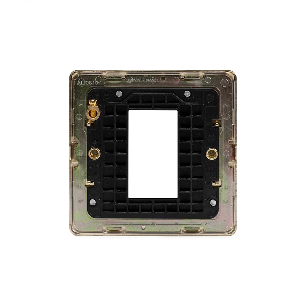 The Savoy Collection Brushed Brass Black Insert 1 x25mm EM-Euro Module Faceplate