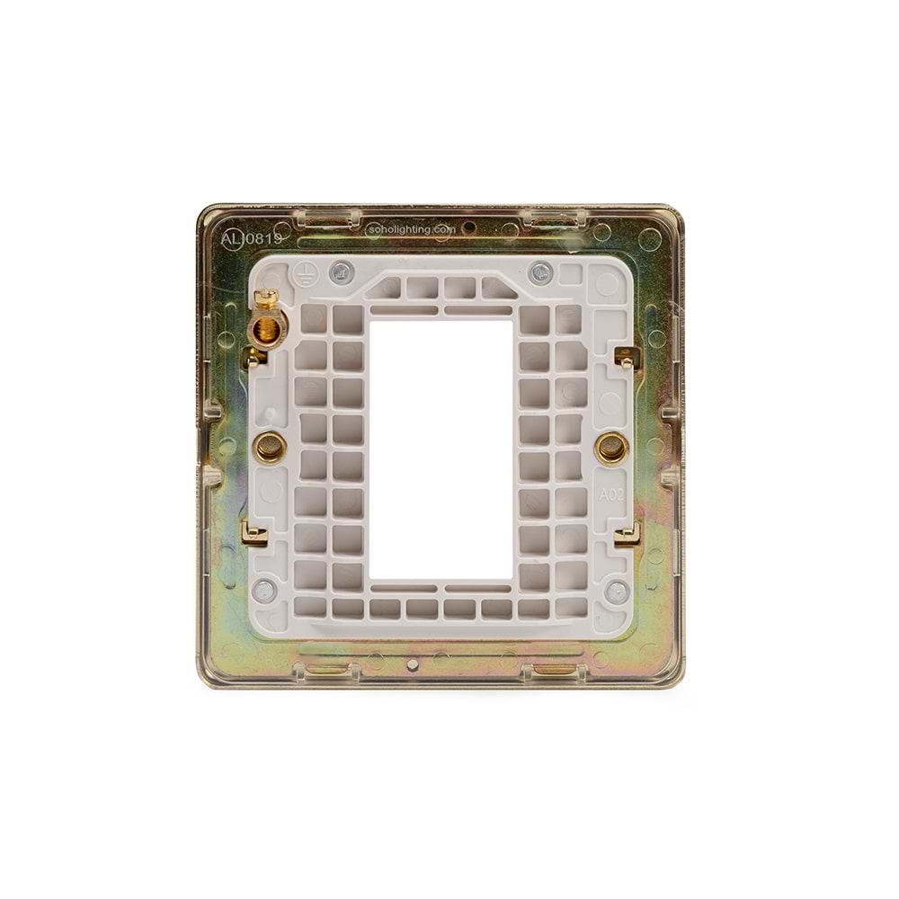 The Savoy Collection Brushed Brass White Insert 1 x25mm EM-Euro Module Faceplate