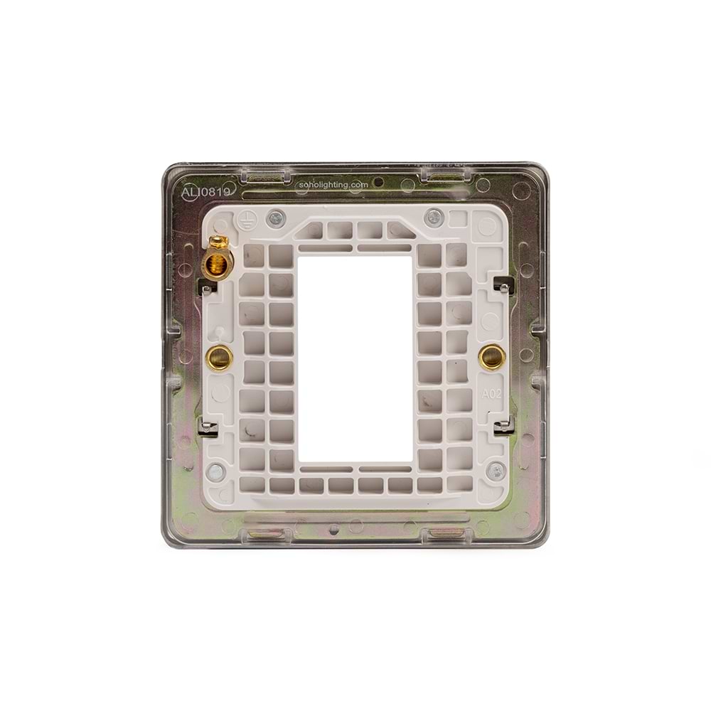 The Lombard Collection Brushed Chrome White Insert 1 x25mm EM-Euro Module Faceplate