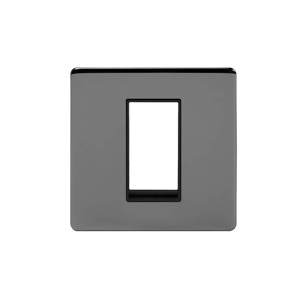 The Connaught Collection Black Nickel 1 x25mm EM-Euro Module Faceplate