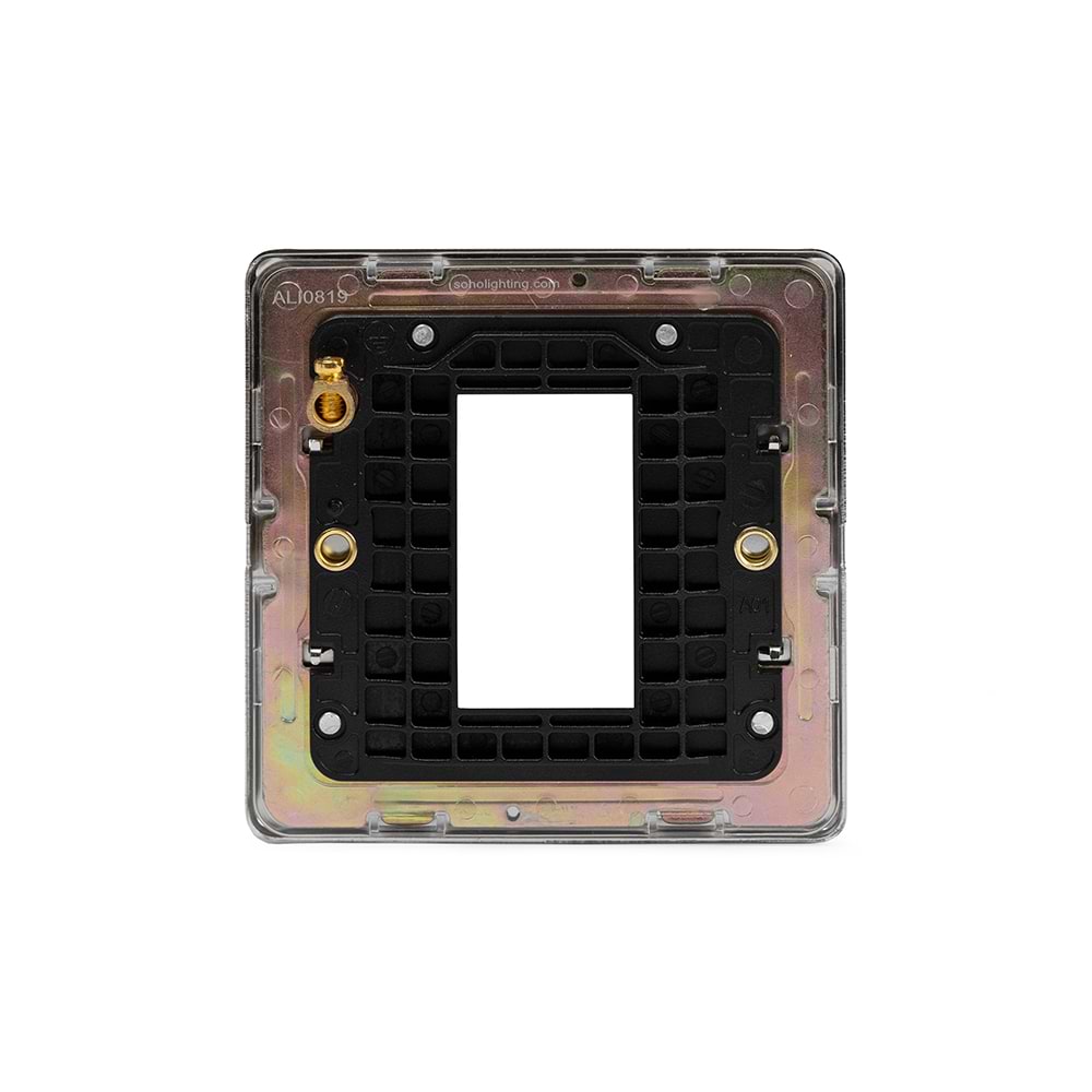 The Finsbury Collection Polished Chrome Black Insert 1 x25mm EM-Euro Module Faceplate