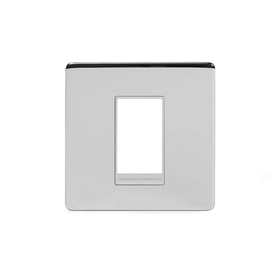 The Finsbury Collection Polished Chrome White Insert 1 x25mm EM-Euro Module Faceplate