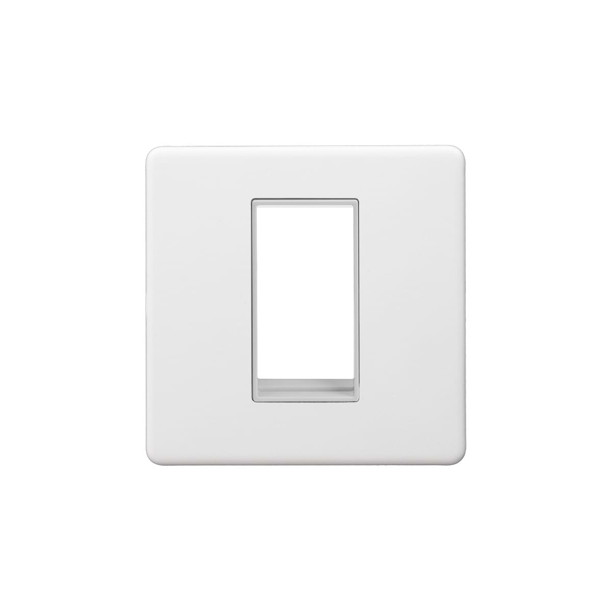 Soho Lighting Primed Paintable 1 x25mm EM-Euro Module Faceplate with White Insert