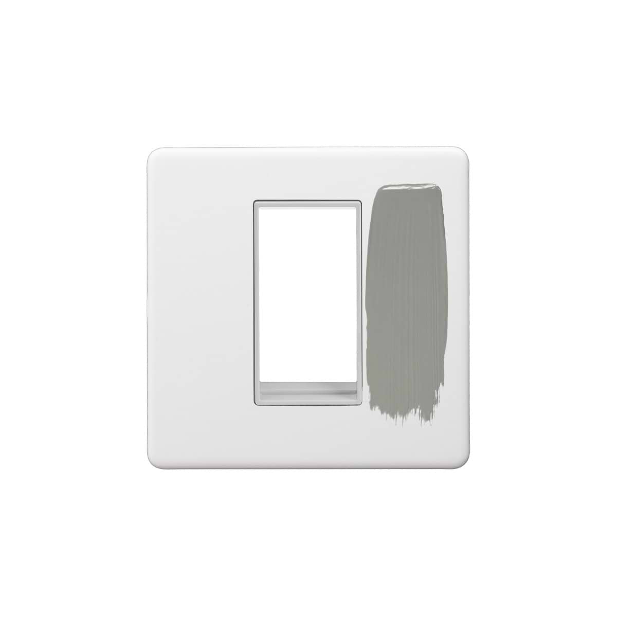 Soho Lighting Primed Paintable 1 x25mm EM-Euro Module Faceplate with White Insert