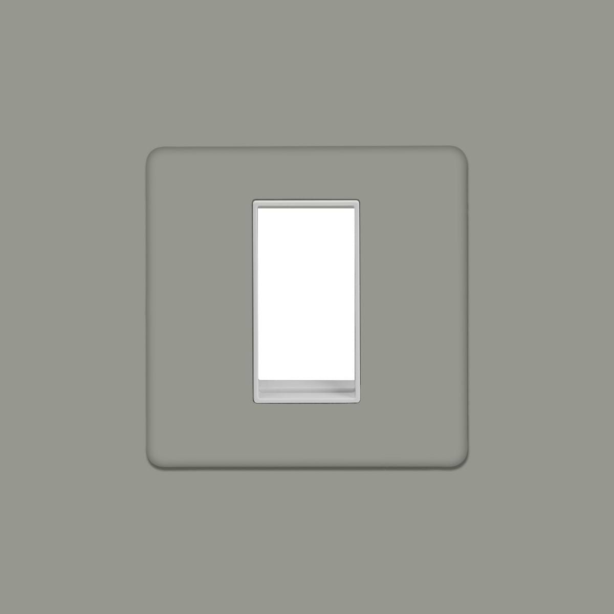 Soho Lighting Primed Paintable 1 x25mm EM-Euro Module Faceplate with White Insert