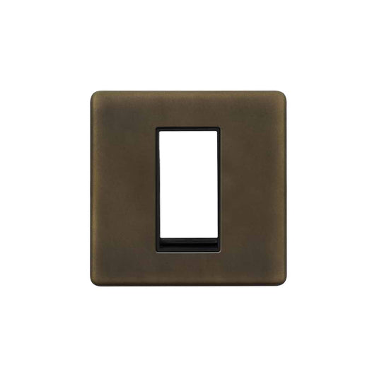 The Westminster Collection Vintage Brass 1 x25mm EM-Euro Module Faceplate
