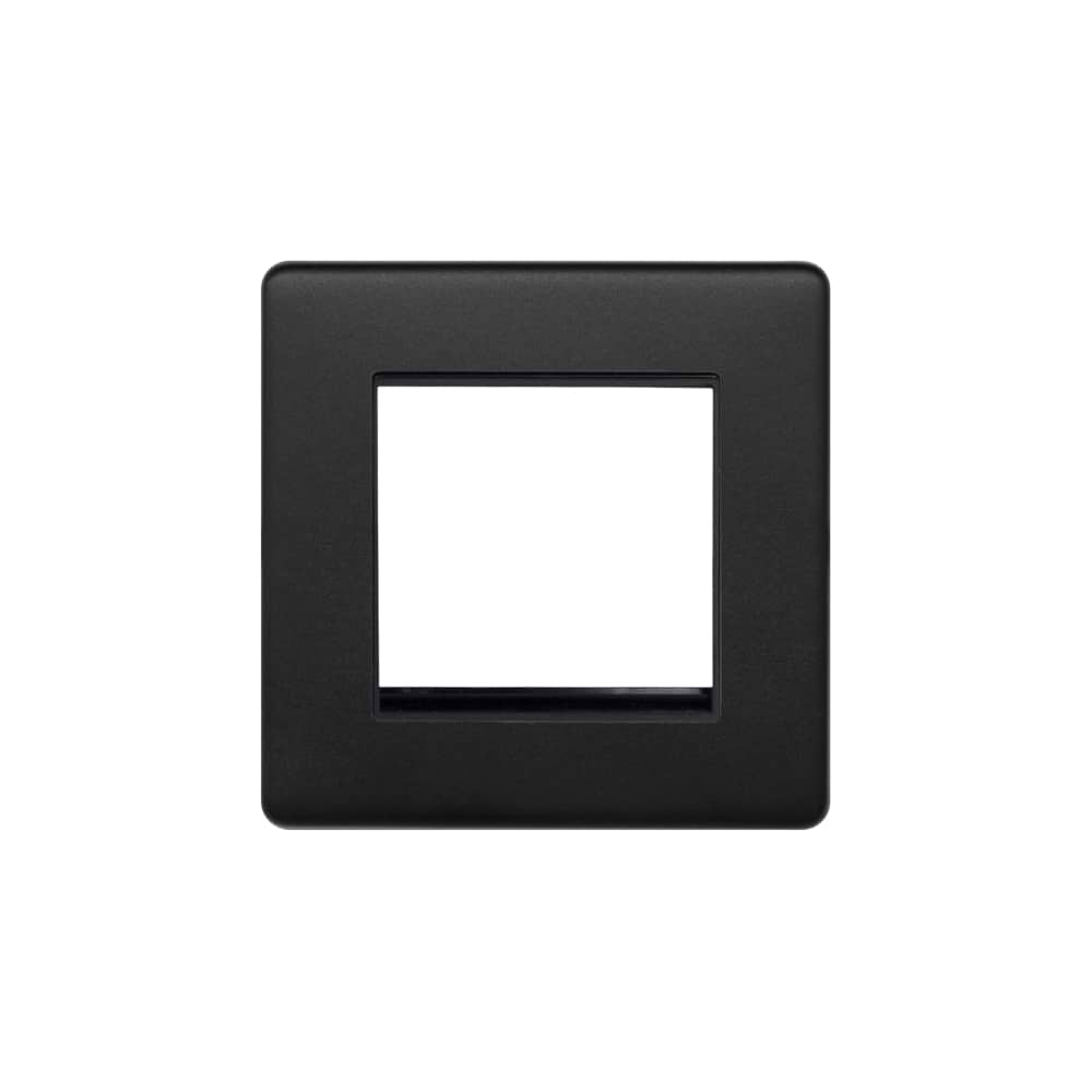 The Camden Collection Matt Black 2 x25mm EM-Euro Module Faceplate