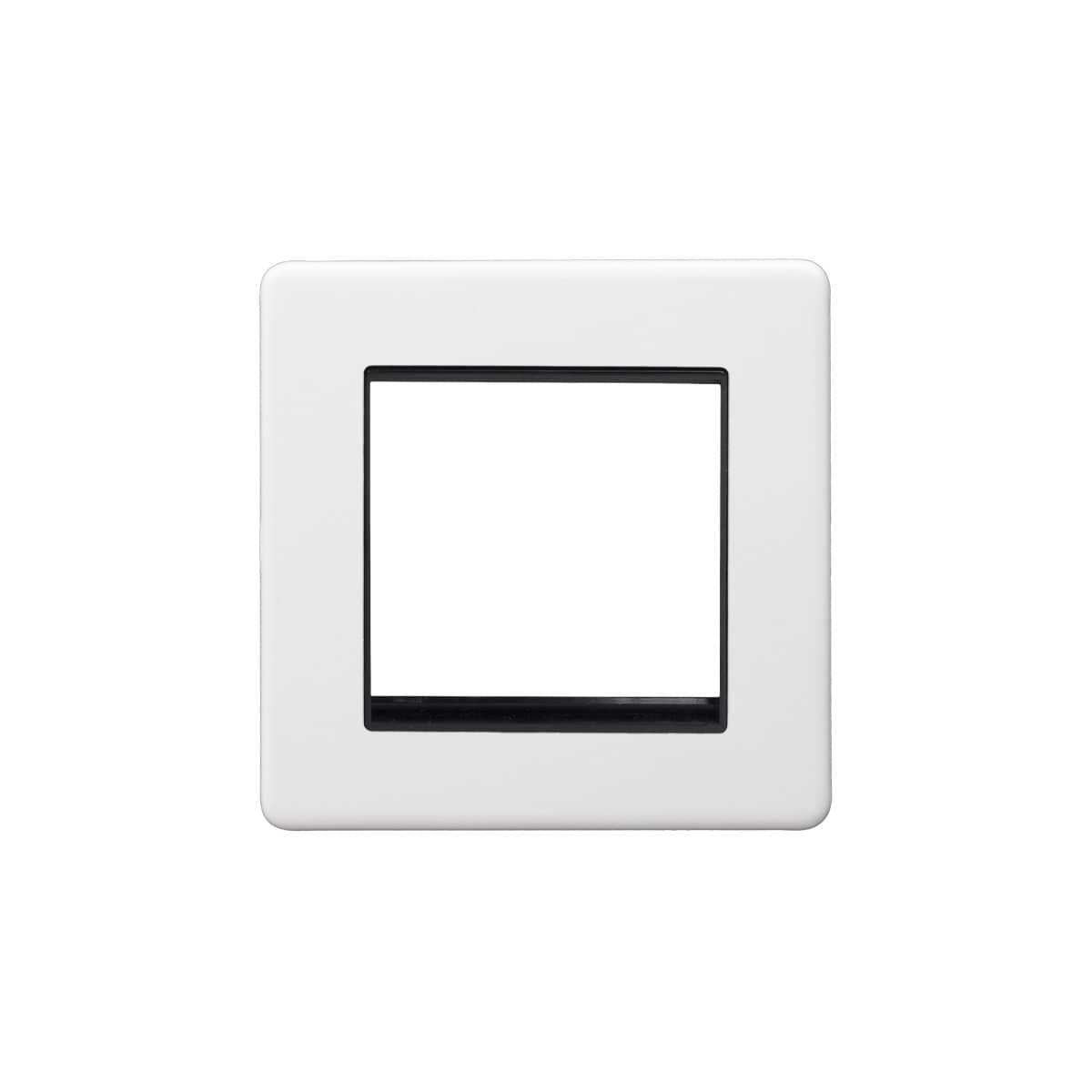 Soho Lighting Primed Paintable 2 x25mm EM-Euro Module Faceplate with Black Insert