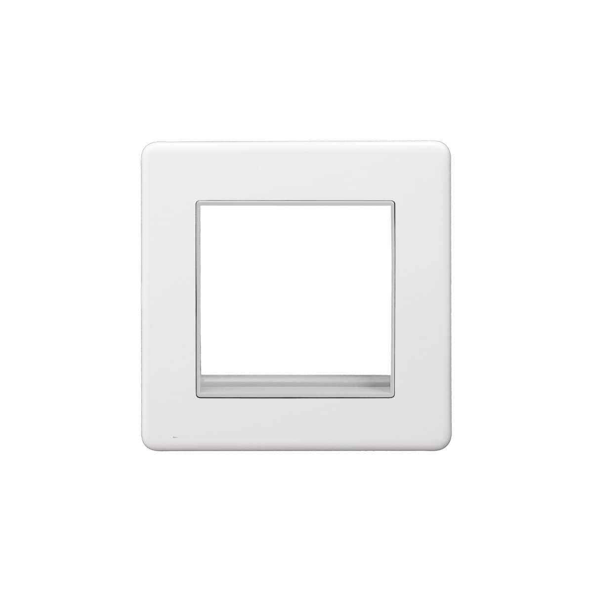 Soho Lighting Primed Paintable 2 x25mm EM-Euro Module Faceplate with White Insert