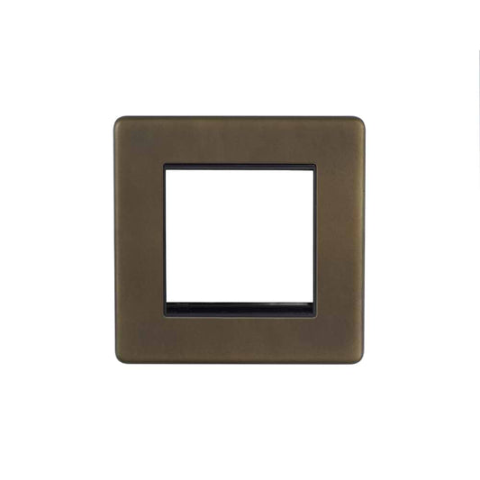 The Westminster Collection Vintage Brass 2 x25mm EM-Euro Module Faceplate
