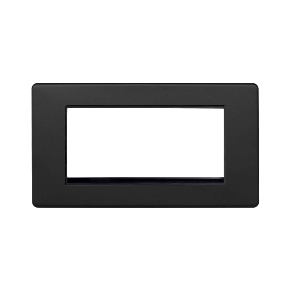 The Camden Collection Matt Black 4 x25mm EM-Euro Module Faceplate
