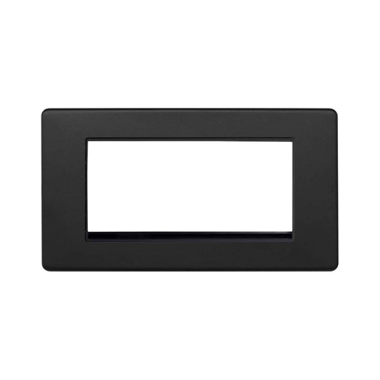 The Camden Collection Matt Black 4 x25mm EM-Euro Module Faceplate