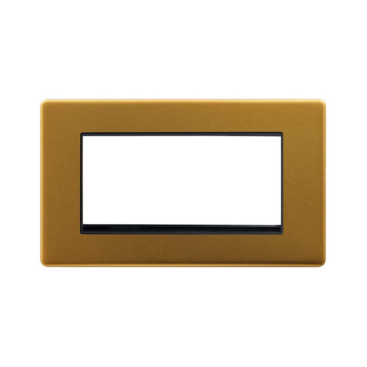 The Sloane Collection Antique Gold 4 x25mm EM-Euro Module Faceplate