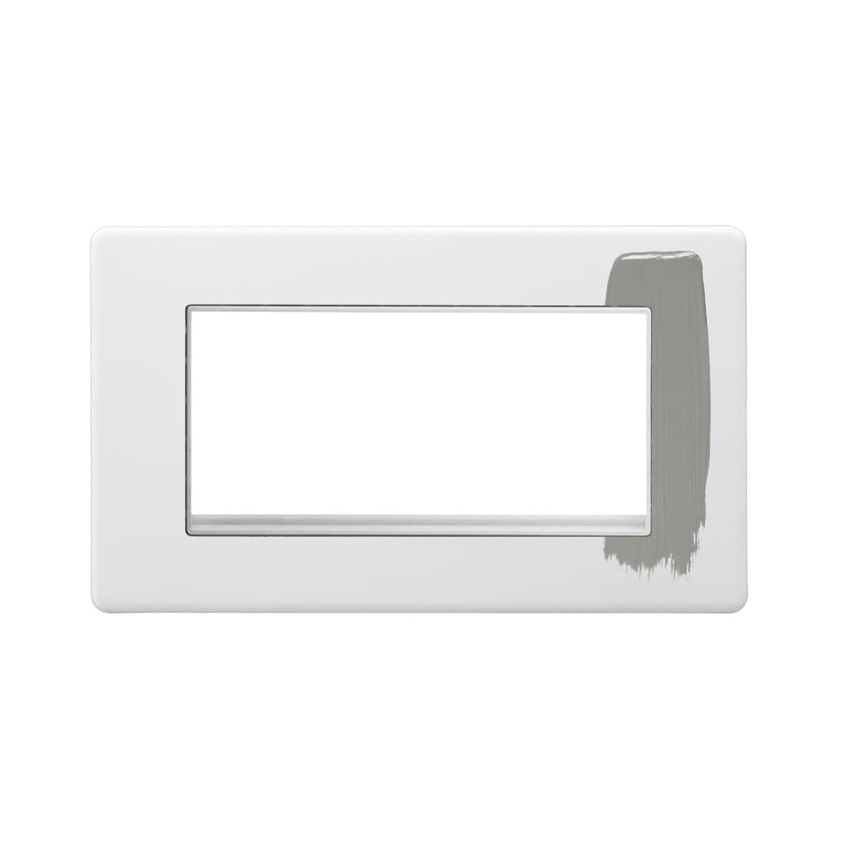 Soho Lighting Primed Paintable 4 x25mm EM-Euro Module Faceplate with White Insert