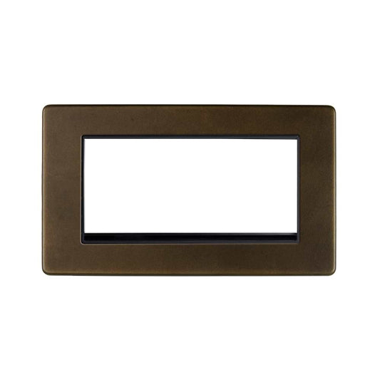 The Westminster Collection Vintage Brass 4 x25mm EM-Euro Module Faceplate