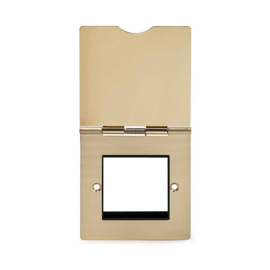 The Savoy Collection Brushed Brass Black Insert 2 x25mm EM-Euro Module Floor Plate