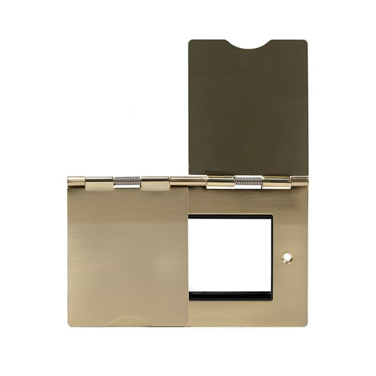 The Savoy Collection Brushed Brass Black Insert 4 x25mm EM-Euro Module Floor Plate