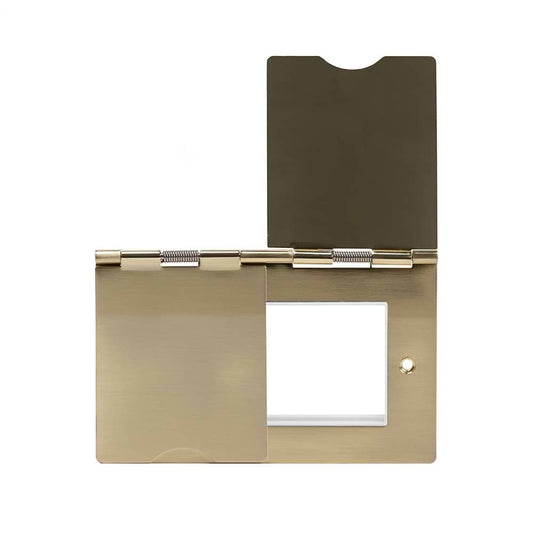 The Savoy Collection Brushed Brass White Insert 4 x25mm EM-Euro Module Floor Plate
