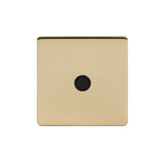 The Savoy Collection Brushed Brass 20A Flex Outlet Black Insert Screwless