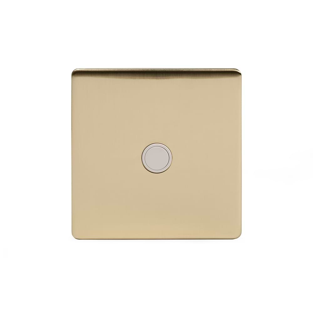 The Savoy Collection Brushed Brass 20A Flex Outlet Wht Ins Screwless