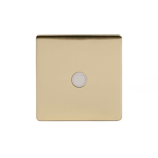 The Savoy Collection Brushed Brass 20A Flex Outlet Wht Ins Screwless