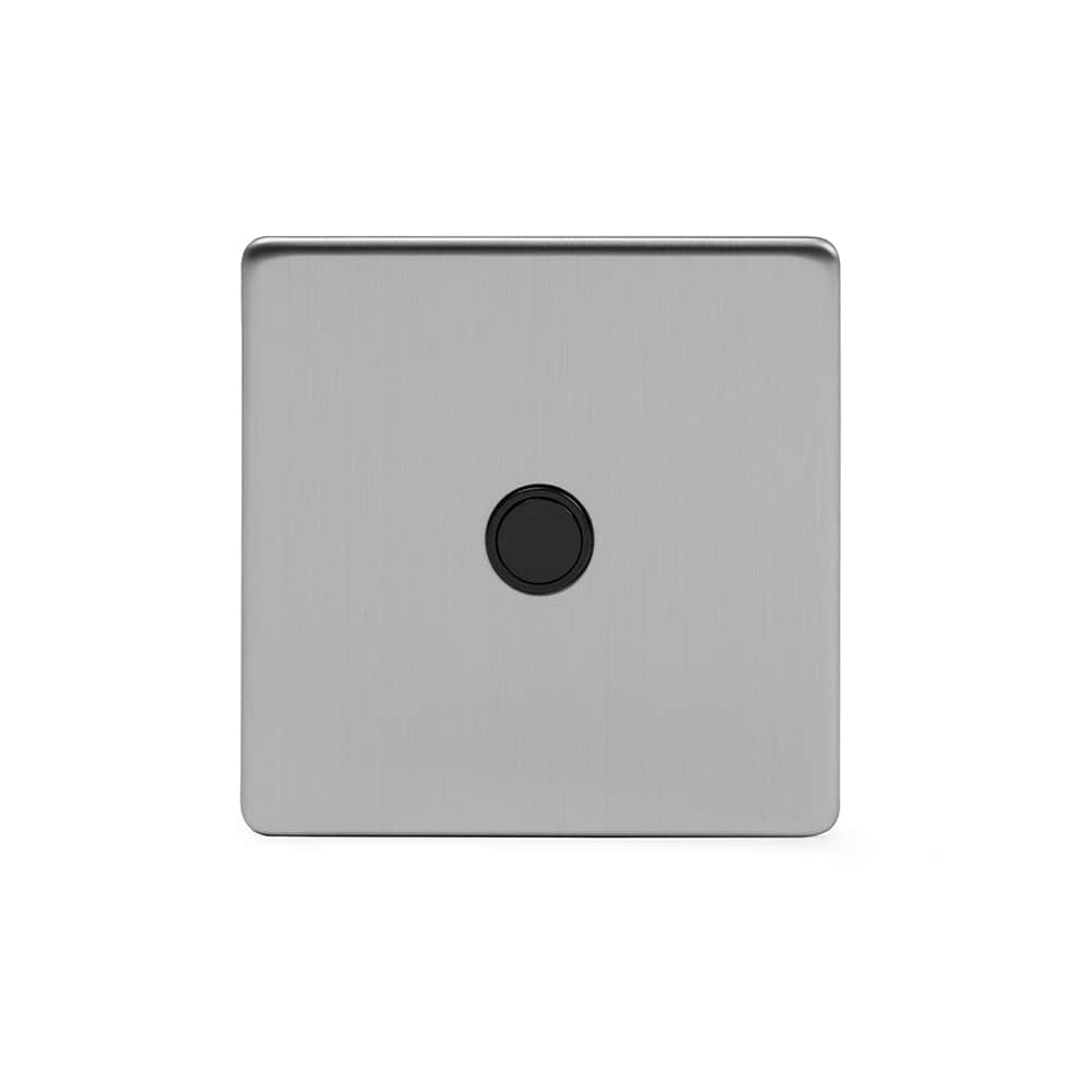 The Lombard Collection Brushed Chrome 20A Flex Outlet Blk Ins Screwless