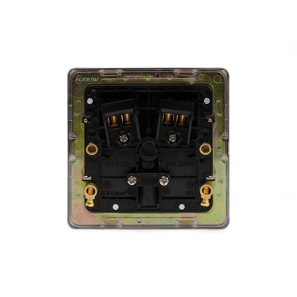 The Lombard Collection Brushed Chrome 20A Flex Outlet Blk Ins Screwless