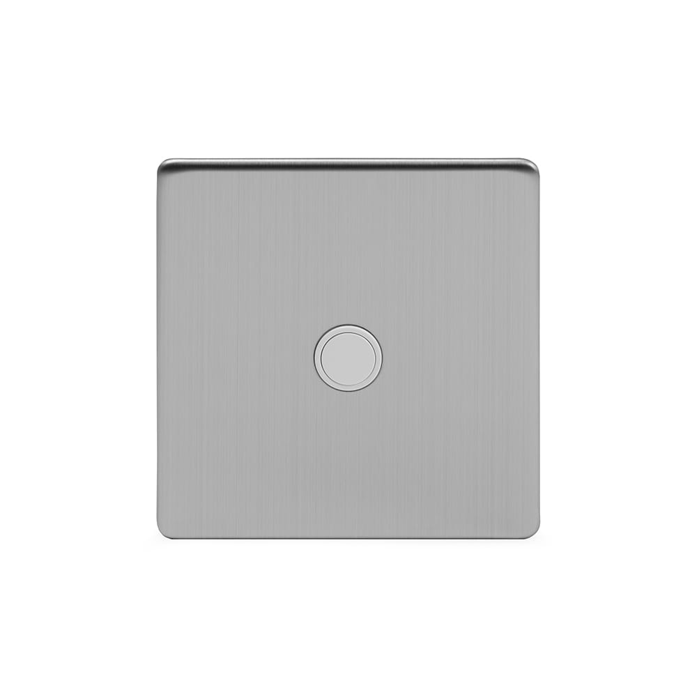 The Lombard Collection Brushed Chrome 20A Flex Outlet Wht Ins Screwless