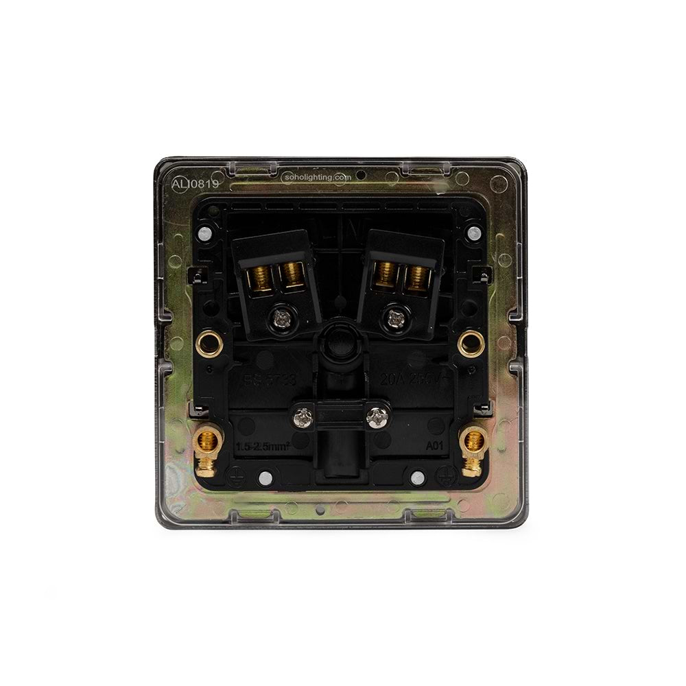 The Connaught Collection Black Nickel 20A Flex Outlet Blk Ins Screwless