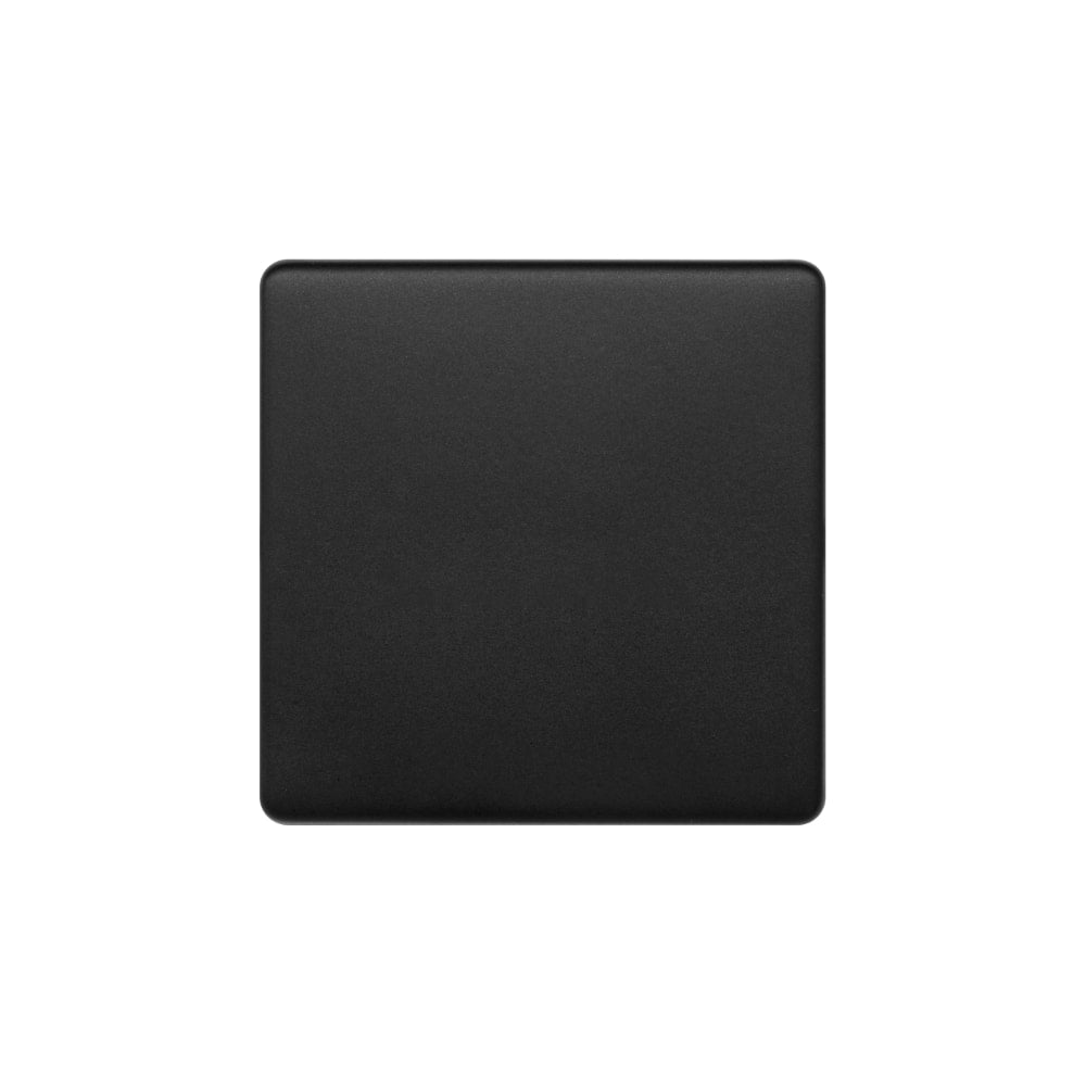 The Camden Collection Matt Black 1 Gang Blanking Plate Screwless