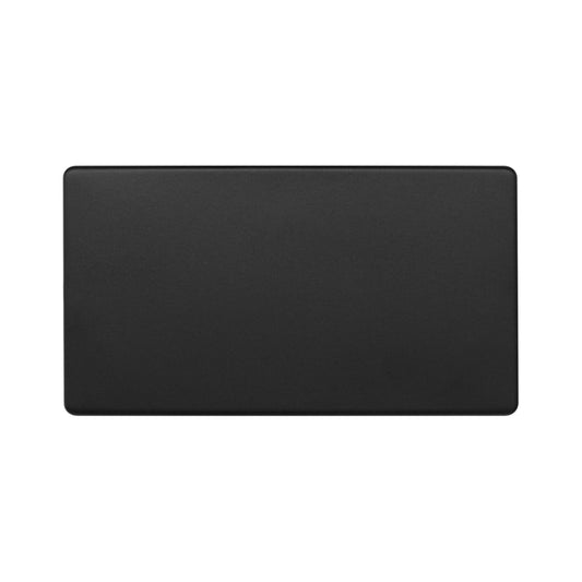 The Camden Collection Matt Black 2 Gang Blanking Plate Screwless