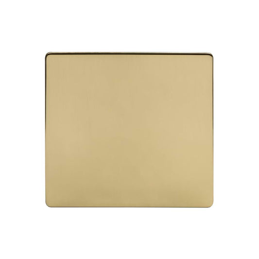 Soho Lighting Brushed Brass 6 Gang Large Blanking Plate