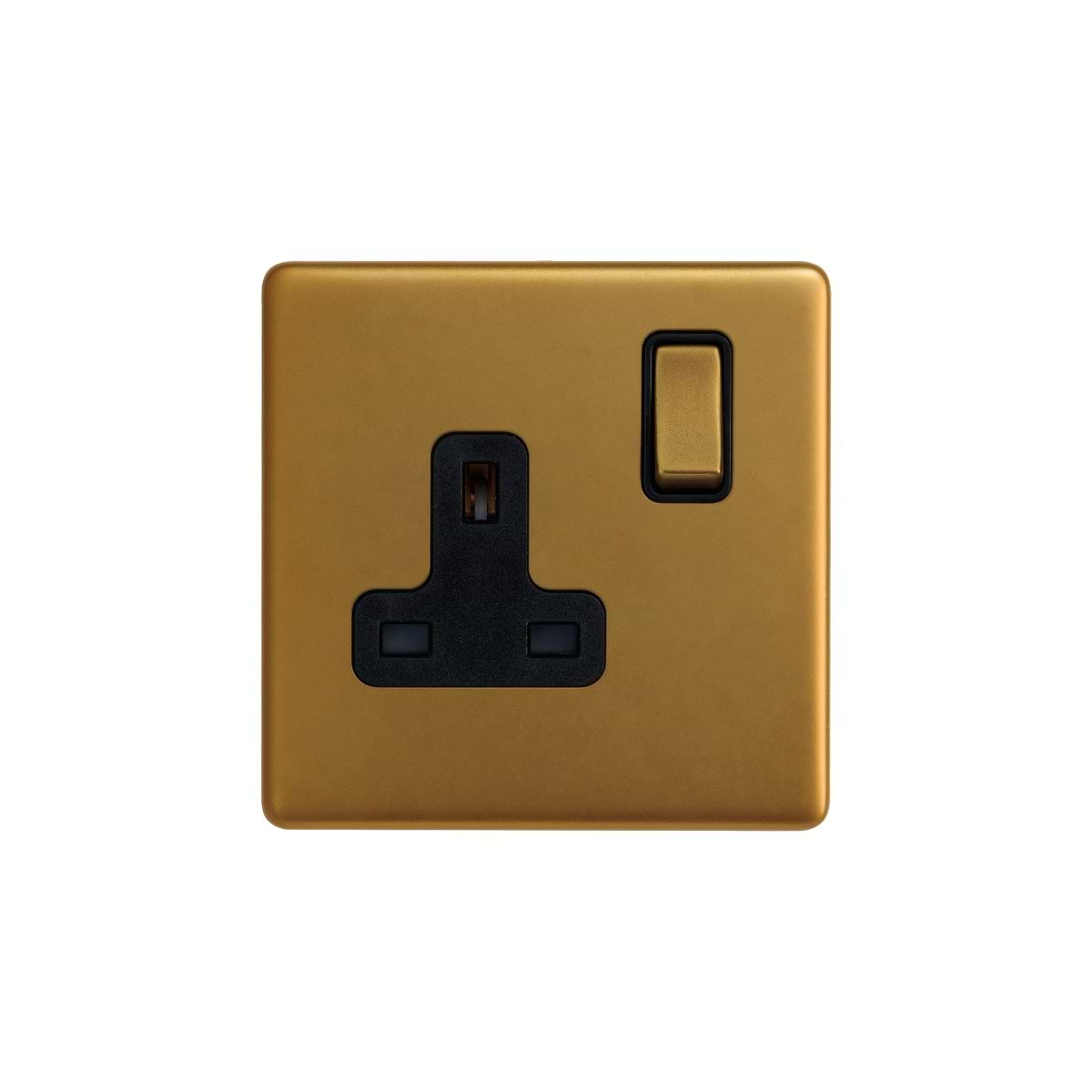 The Sloane Collection Antique Gold 1 Gang Double Pole Socket Single 13A
