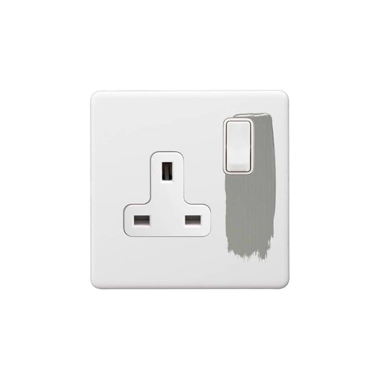 Soho Lighting Primed Paintable 1 Gang Socket 13A Double Pole with White Switch