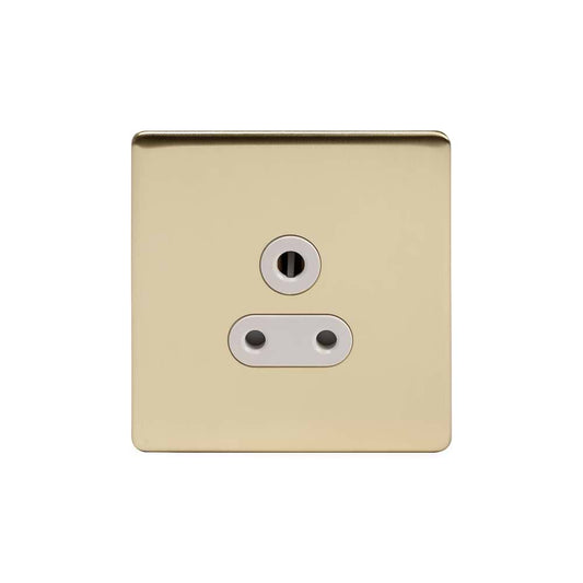 The Savoy Collection Brushed Brass 5 Amp Unswitched Socket Wht Ins Screwless